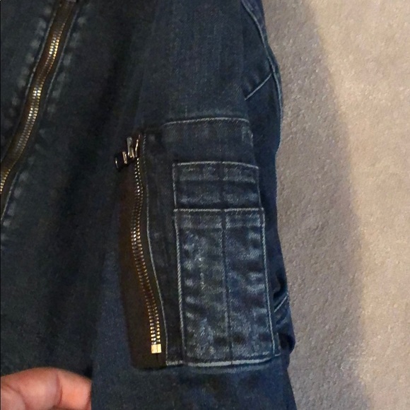 Hudson Jeans dark denim bomber jacket - Picture 4 of 6